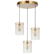 Ximena Metal & Glass LED 3 Light Pendant